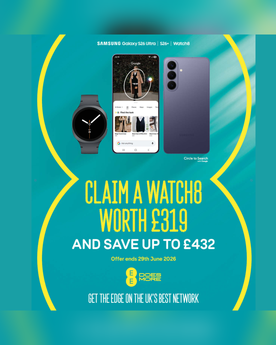 Claim a watch8 worth £319 from EE