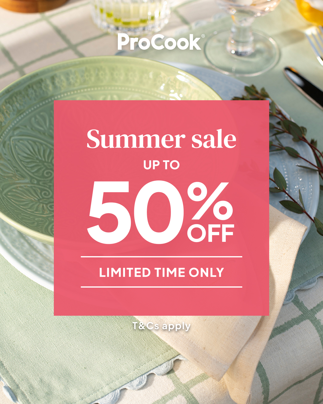 Up to 50% off in the summer sale at ProCook!