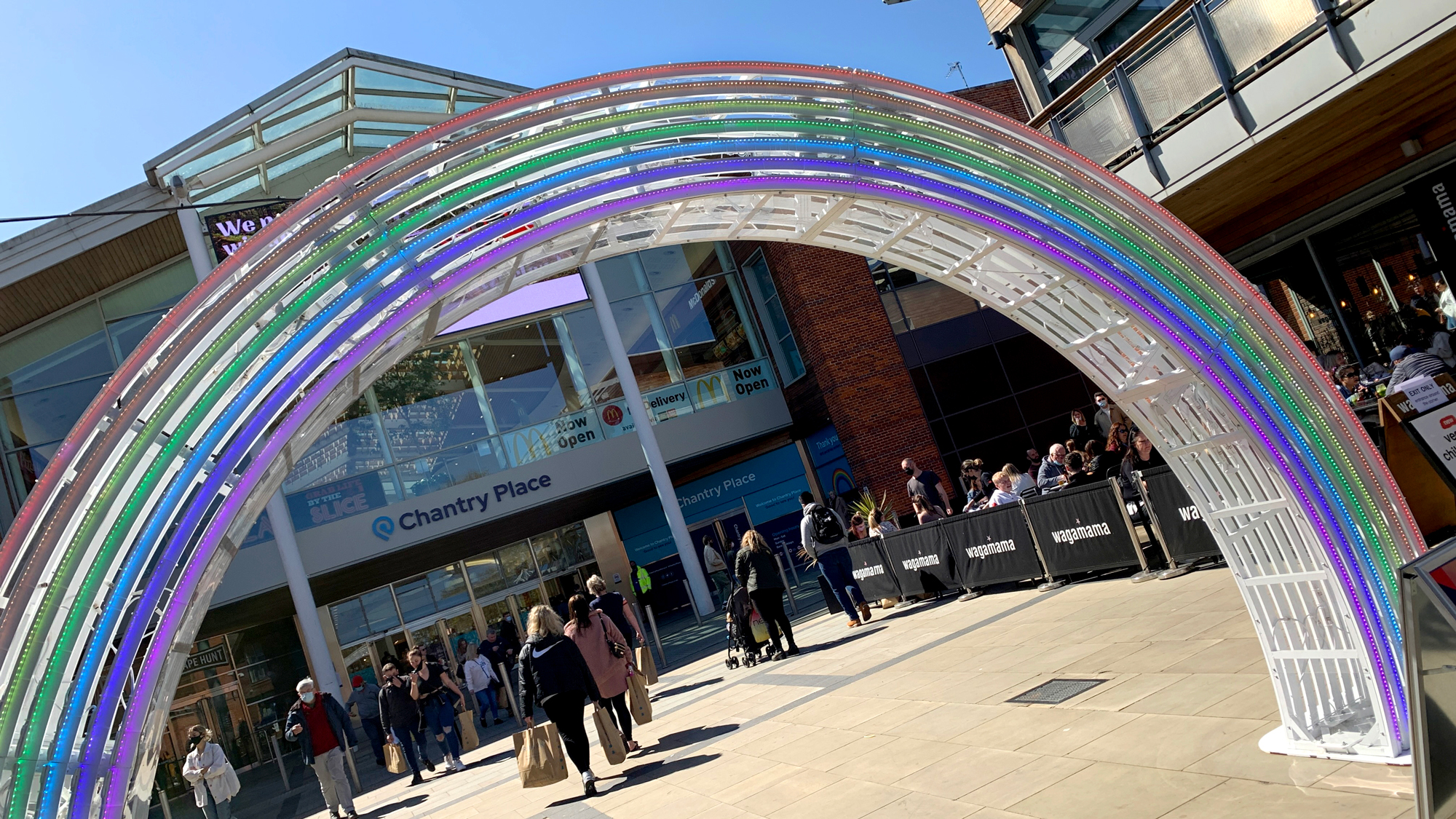 Illuminated rainbow returns in time for Norwich’s Love Light festival